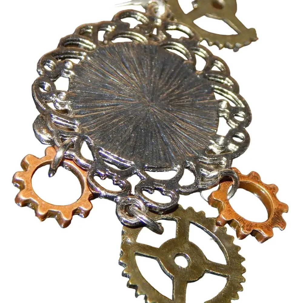 Steam Punk Earrings/ Ball Bearing Bangles - Picture 6 of 12